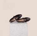 Load image into Gallery viewer, Flats Studded Buckle Black 
