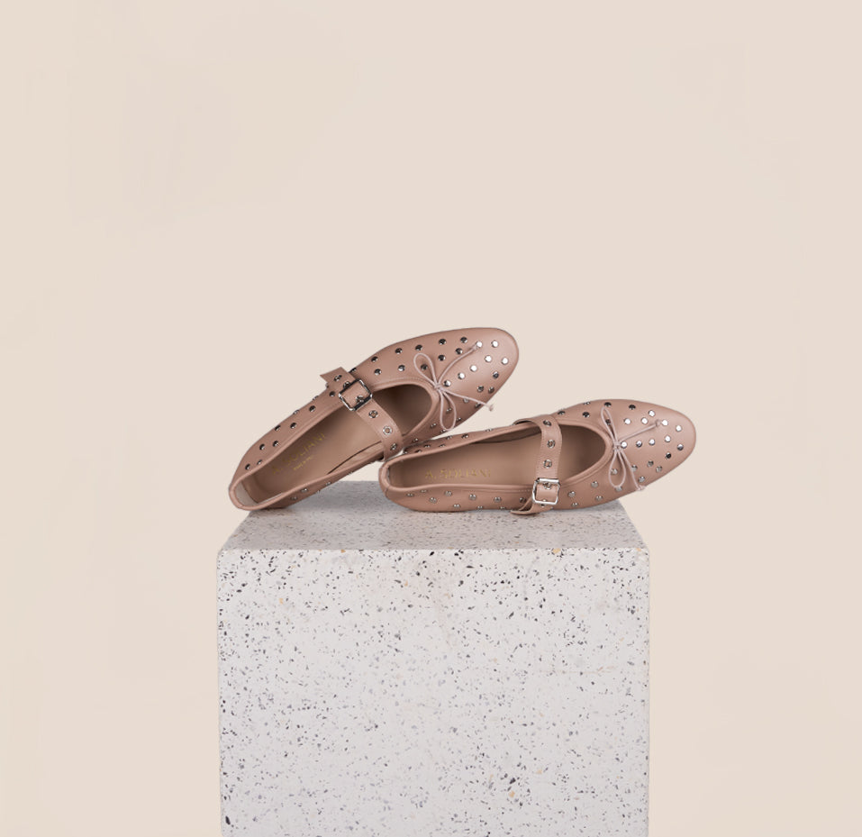 Flats Studded Nude 