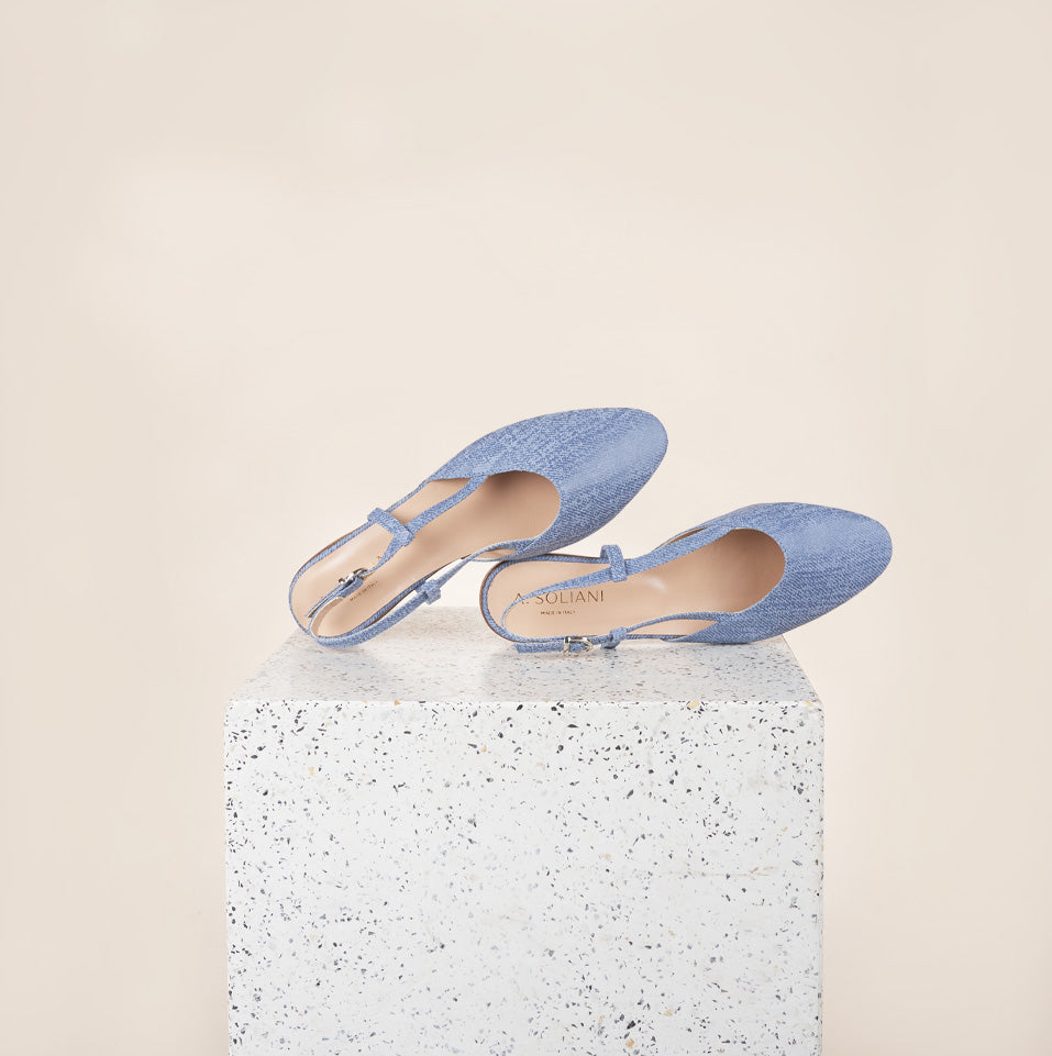 Blue discount slingback flats