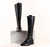 Milano Tall Black Leather Boots Front