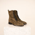 Load image into Gallery viewer, Asti - Olive Green Suede SAMPLE SALE - FINAL SALE
