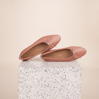 Italian Leather Ballet Flats - Como - Rose Aube