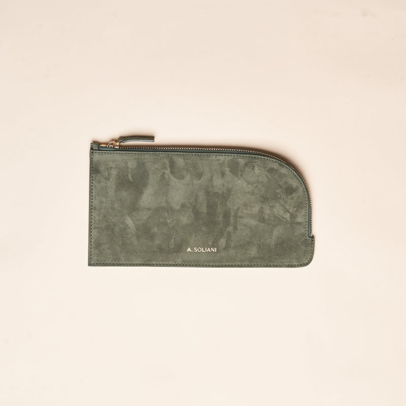 Crossover Bag - Army Green Suede