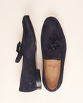 Load image into Gallery viewer, Mirto - Men's Tassel Loafer Navy Suede
